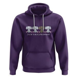 Autism Acceptance Hoodie It's Ok To Be A Little Different Jigsaw Puzzle Elephant TS01 Purple Printyourwear