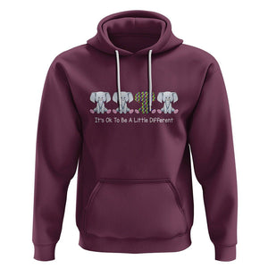 Autism Acceptance Hoodie It's Ok To Be A Little Different Jigsaw Puzzle Elephant TS01 Maroon Printyourwear