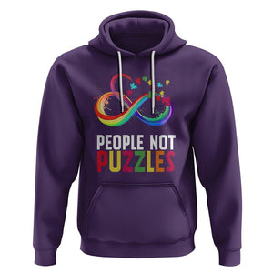 Autism Acceptance Hoodie People Not Puzzles Spectrum Infinity TS01 Purple Printyourwear