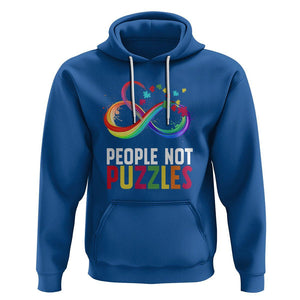 Autism Acceptance Hoodie People Not Puzzles Spectrum Infinity TS01 Royal Blue Printyourwear