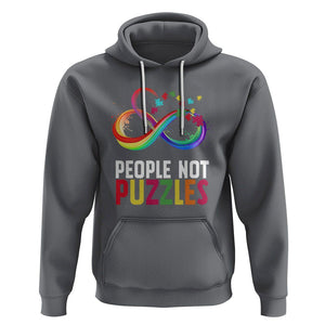 Autism Acceptance Hoodie People Not Puzzles Spectrum Infinity TS01 Charcoal Printyourwear