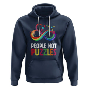 Autism Acceptance Hoodie People Not Puzzles Spectrum Infinity TS01 Navy Printyourwear