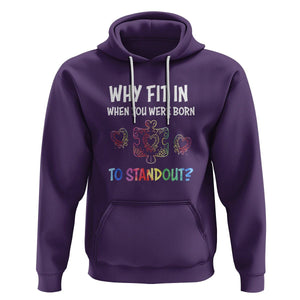 Autism Acceptance Hoodie Why Fit In When You Were Born To Stand Out Puzzle Piece Heart TS02 Purple Printyourwear