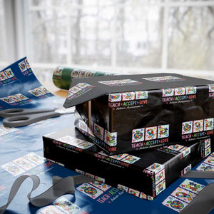 Autism Acceptance Support Wrapping Paper Roll Teach Accept Love TS12 Black Print Your Wear