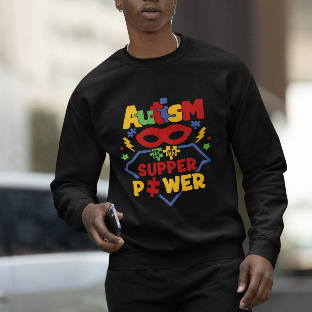 Autism Acceptance Sweatshirt Autism Is My Superpower Autistic Hero TS02 Printyourwear