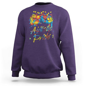 Autism Acceptance Sweatshirt Autistic Pride Support Rainbow Infinity Symbol TS02 Purple Printyourwear