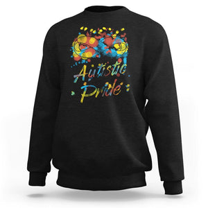 Autism Acceptance Sweatshirt Autistic Pride Support Rainbow Infinity Symbol TS02 Black Printyourwear