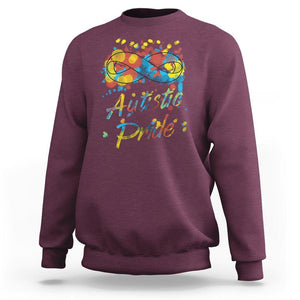 Autism Acceptance Sweatshirt Autistic Pride Support Rainbow Infinity Symbol TS02 Maroon Printyourwear