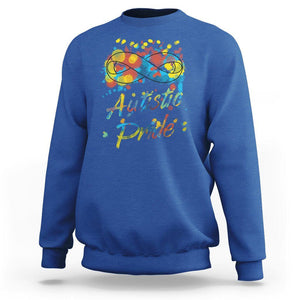 Autism Acceptance Sweatshirt Autistic Pride Support Rainbow Infinity Symbol TS02 Royal Blue Printyourwear