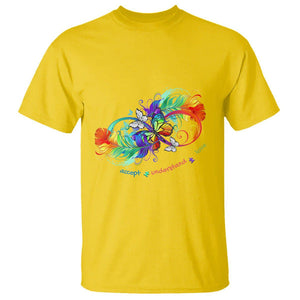 Autism Acceptance T Shirt Accept Understand Love Rainbow Infinity With Butterfly Feathers TS01 Daisy Printyourwear