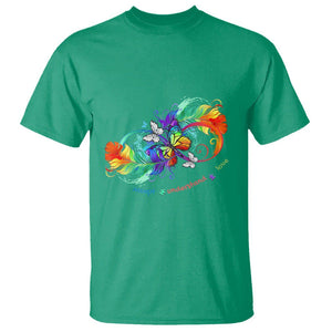 Autism Acceptance T Shirt Accept Understand Love Rainbow Infinity With Butterfly Feathers TS01 Irish Green Printyourwear