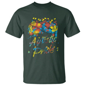 Autism Acceptance T Shirt Autistic Pride Support Rainbow Infinity Symbol TS02 Dark Forest Green Printyourwear