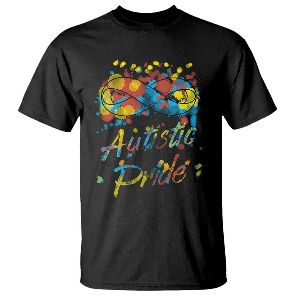 Autism Acceptance T Shirt Autistic Pride Support Rainbow Infinity Symbol TS02 Black Printyourwear