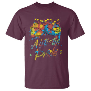 Autism Acceptance T Shirt Autistic Pride Support Rainbow Infinity Symbol TS02 Maroon Printyourwear