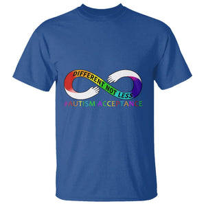 Autism Acceptance T Shirt Different Not Less Spectrum Rainbow Infinity TS02 Royal Blue Printyourwear