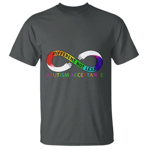 Autism Acceptance T Shirt Different Not Less Spectrum Rainbow Infinity TS02 Dark Heather Printyourwear