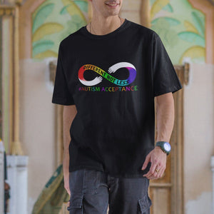 Autism Acceptance T Shirt Different Not Less Spectrum Rainbow Infinity TS02 Printyourwear