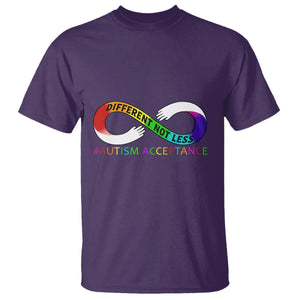 Autism Acceptance T Shirt Different Not Less Spectrum Rainbow Infinity TS02 Purple Printyourwear