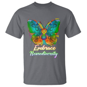 Autism Acceptance T Shirt Embrace Neurodiversity Rainbow Spectrum TS02 Charcoal Printyourwear