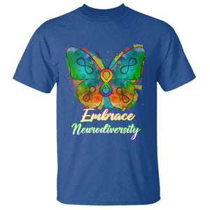 Autism Acceptance T Shirt Embrace Neurodiversity Rainbow Spectrum TS02 Royal Blue Printyourwear