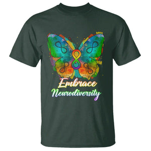 Autism Acceptance T Shirt Embrace Neurodiversity Rainbow Spectrum TS02 Dark Forest Green Printyourwear