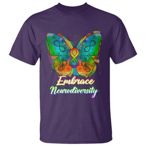 Autism Acceptance T Shirt Embrace Neurodiversity Rainbow Spectrum TS02 Purple Printyourwear