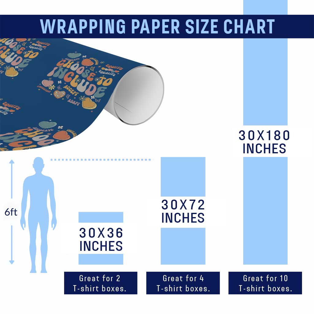Autism Acceptance Wrapping Paper Roll Choose To Include Inclusion Matters TS02 Print Your Wear