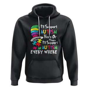 Autism Awarenes Hoodie I'll Support Autism Every Where TS01 Black Printyourwear