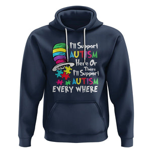 Autism Awarenes Hoodie I'll Support Autism Every Where TS01 Navy Printyourwear