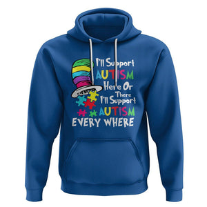 Autism Awarenes Hoodie I'll Support Autism Every Where TS01 Royal Blue Printyourwear