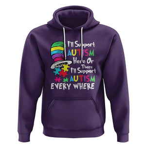 Autism Awarenes Hoodie I'll Support Autism Every Where TS01 Purple Printyourwear