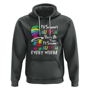 Autism Awarenes Hoodie I'll Support Autism Every Where TS01 Dark Heather Printyourwear