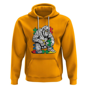 Autism Awareness Bigfoot Puzzle Autistic Warrior Hoodie TS09 Gold Printyourwear