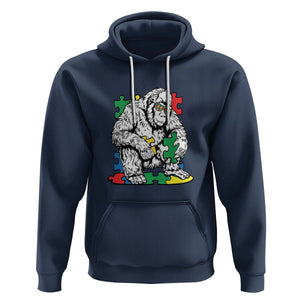 Autism Awareness Bigfoot Puzzle Autistic Warrior Hoodie TS09 Navy Printyourwear