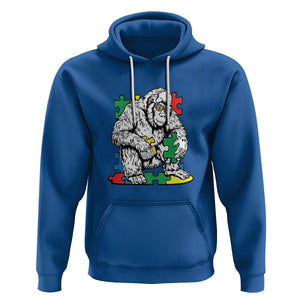 Autism Awareness Bigfoot Puzzle Autistic Warrior Hoodie TS09 Royal Blue Printyourwear