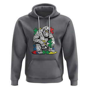 Autism Awareness Bigfoot Puzzle Autistic Warrior Hoodie TS09 Charcoal Printyourwear