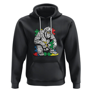 Autism Awareness Bigfoot Puzzle Autistic Warrior Hoodie TS09 Black Printyourwear