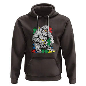 Autism Awareness Bigfoot Puzzle Autistic Warrior Hoodie TS09 Dark Chocolate Printyourwear