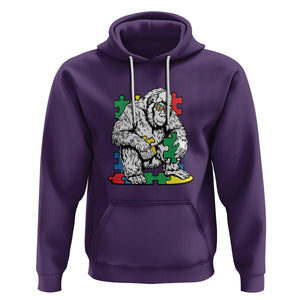 Autism Awareness Bigfoot Puzzle Autistic Warrior Hoodie TS09 Purple Printyourwear