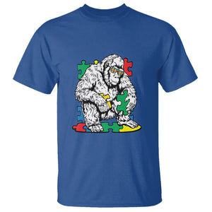 Autism Awareness Bigfoot Puzzle Autistic Warrior T Shirt TS09 Royal Blue Printyourwear