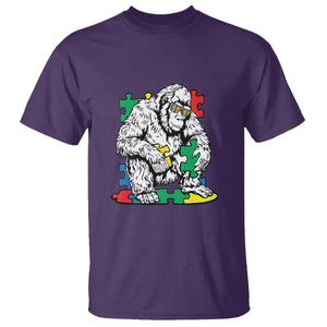 Autism Awareness Bigfoot Puzzle Autistic Warrior T Shirt TS09 Purple Printyourwear