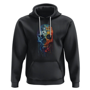 Autism Awareness Cool Puzzle Skull Hoodie TS09 Black Printyourwear