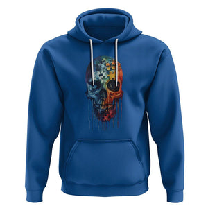 Autism Awareness Cool Puzzle Skull Hoodie TS09 Royal Blue Printyourwear