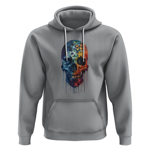 Autism Awareness Cool Puzzle Skull Hoodie TS09 Sport Gray Printyourwear