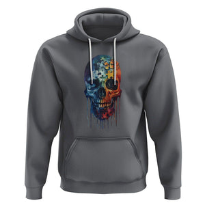 Autism Awareness Cool Puzzle Skull Hoodie TS09 Charcoal Printyourwear