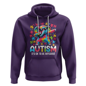 Autism Awareness Dabbing Elephant Hoodie Its Ok To Be Different TS01 Purple Printyourwear