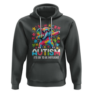 Autism Awareness Dabbing Elephant Hoodie Its Ok To Be Different TS01 Dark Heather Printyourwear