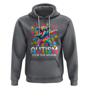 Autism Awareness Dabbing Elephant Hoodie Its Ok To Be Different TS01 Charcoal Printyourwear