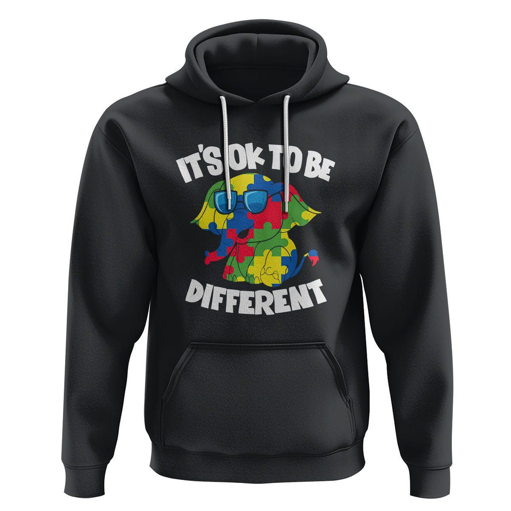 Autism Awareness Day Hoodie It's Okay To Be Different Elephant TS01 Black Printyourwear