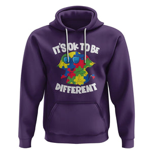 Autism Awareness Day Hoodie It's Okay To Be Different Elephant TS01 Purple Printyourwear